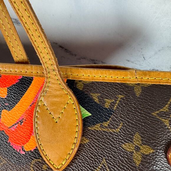 Louis Vuitton Roses Neverfull Bag Stephen Sprouse Monogram Vintage Shoulder Tote - Picture 14 of 15
